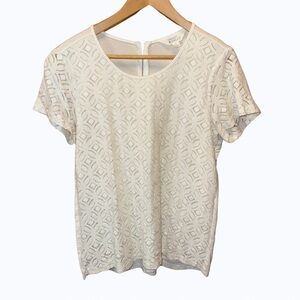 5️⃣Market & Spruce Cream Lace Blouse